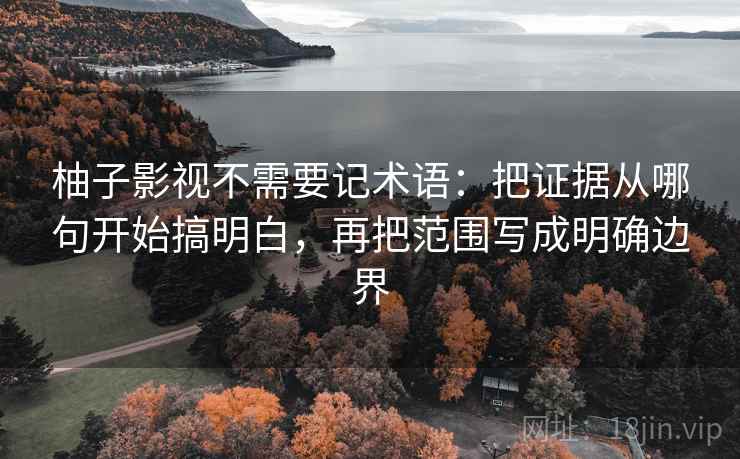 柚子影视不需要记术语:把证据从哪句开始搞明白,再把范围写成明确边界